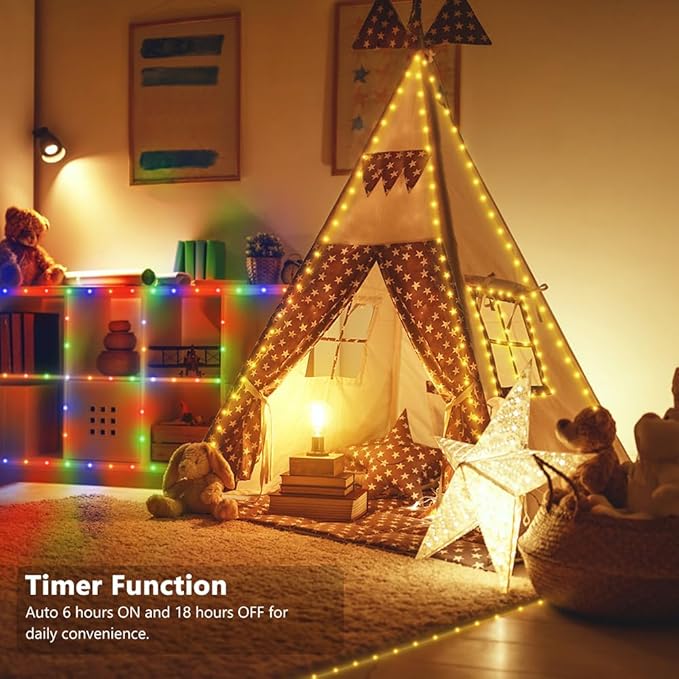 Battery Powered Waterproof String Lights with Remote Control, Dual Color Warm White & Multicolor, 30 LEDs Decorative Rope Light for Indoor Outdoor Use