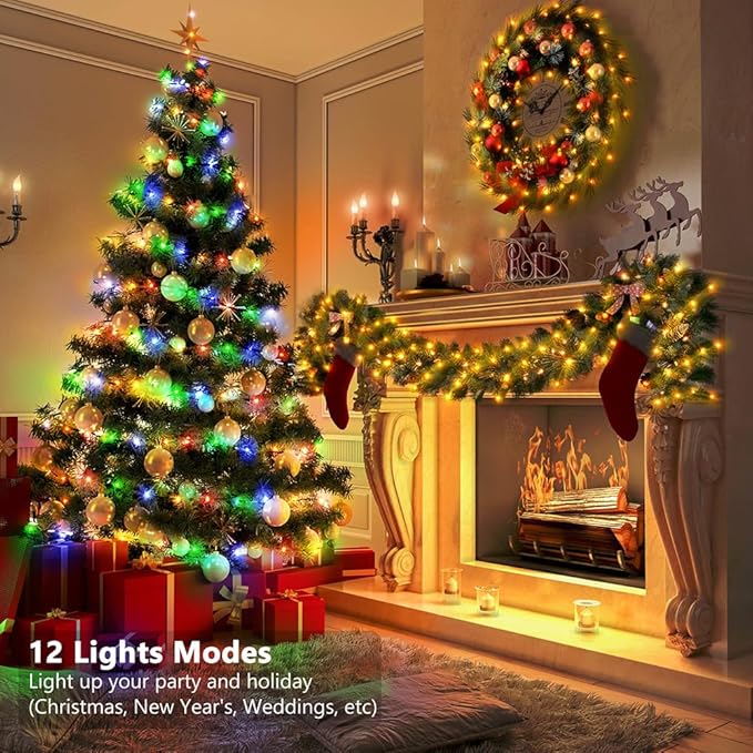 Battery Powered Waterproof String Lights with Remote Control, Dual Color Warm White & Multicolor, 30 LEDs Decorative Rope Light for Indoor Outdoor Use
