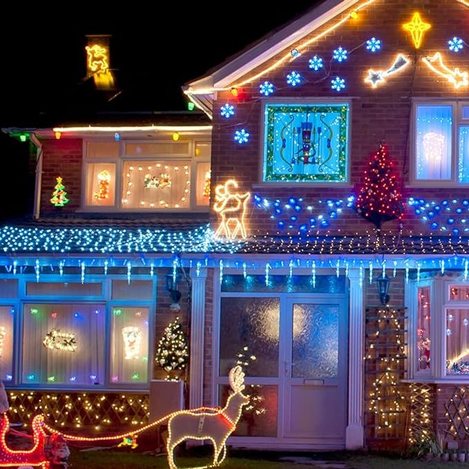 Outdoor Warm White Christmas String Lights 20FT, 50 Mini Clear Bulbs with Green Wire, UL Certified Waterproof Holiday Lighting